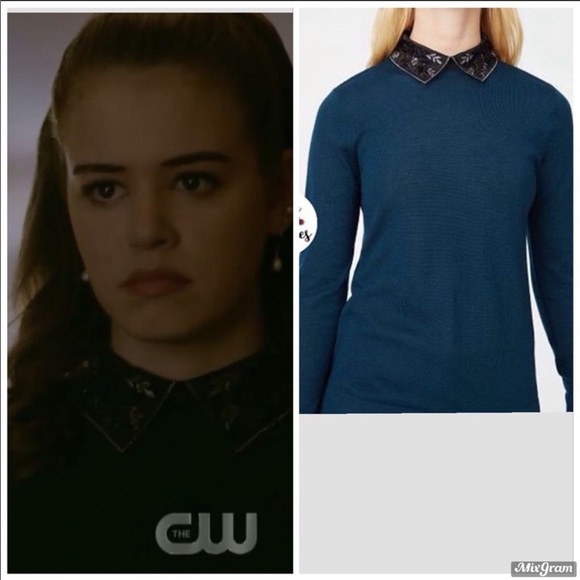 Club Monaco embellished onalee pink sweater